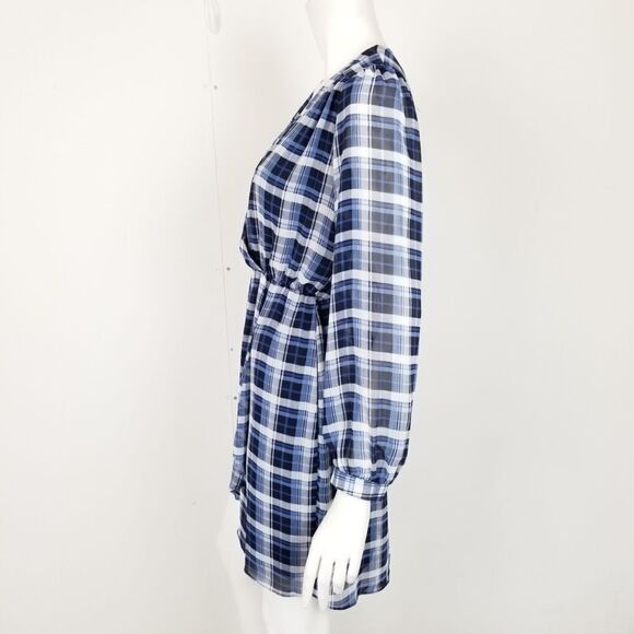 Altar'd State Plaid Faux Wrap Mini Dress Small - Picture 4 of 6